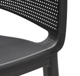 Set di 6 sedie da esterno Cavareno, Seggiola da giardino, Seduta outdoor multiuso, Panchina da giardino, 61x54 h79 cm, Antracite