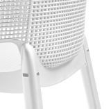 Set di 6 sedie da esterno Cavareno, Seggiola da giardino, Seduta outdoor multiuso, Panchina da giardino, 61x54 h79 cm, Bianco