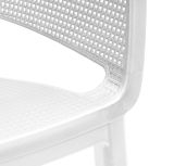 Set di 6 sedie da esterno Cavareno, Seggiola da giardino, Seduta outdoor multiuso, Panchina da giardino, 61x54 h79 cm, Bianco