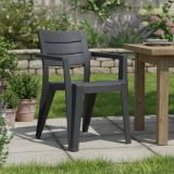 Set di 6 sedie da giardino impilabili antracite - Courtenay