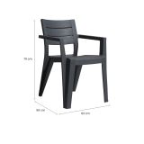 Set di 6 sedie da giardino impilabili antracite - Courtenay