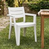 Set di 6 sedie da terrazzo impilabili bianco - Courtenay