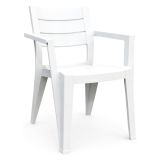 Set di 6 sedie da terrazzo impilabili bianco - Courtenay