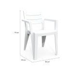 Set di 6 sedie da terrazzo impilabili bianco - Courtenay