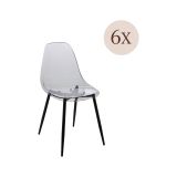 Set di 6 sedie design in plastica fume - Amstrong