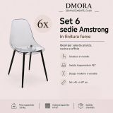 Set di 6 sedie design in plastica fume - Amstrong