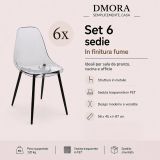 Set di 6 sedie design in plastica fume - Amstrong