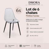 Set di 6 sedie design in plastica fume - Amstrong