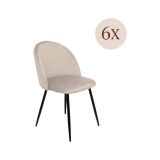Set di 6 sedie eleganti imbottite in velluto grigio chiaro - Achito
