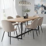 Set di 6 sedie eleganti imbottite in velluto grigio chiaro - Achito