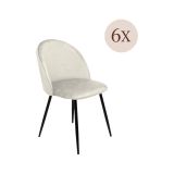 Set di 6 sedie moderne imbottite in velluto panna - Achito