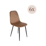 Set di 6 sedie pranzo imbottite in velluto beige - Arter