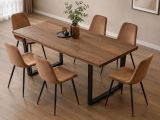 Set di 6 sedie pranzo imbottite in velluto beige - Arter