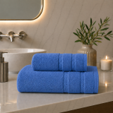 Set di Asciugamani Azzurro 100% Cotone Egiziano Pettinato e Mercerizzato set da 5 - Saleneba Luxury