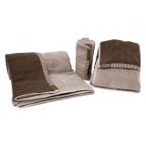 Set di Asciugamani Beige Crema Marrone 100% Cotone Egiziano a Fibra Lunga Pettinato set da 2 Reversibile - Sazaga Luxury