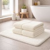 Set di Asciugamani Bianco Avorio 100% Puro Cotone set da 2 - Sanenere Luxury