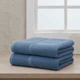 Set di Asciugamani blu Fiordaliso 100% Puro Cotone set da 2 - Sanonefa Luxury