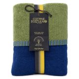 Set di Asciugamani blu Indaco Verde Menta 100% Cotone Egiziano a Fibra Lunga Pettinato set da 2 Reversibile - Sazaga Luxury