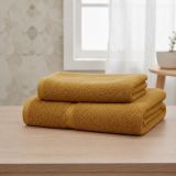 Set di Asciugamani Giallo Senape 100% Puro Cotone set da 2 - Sanonefa Luxury