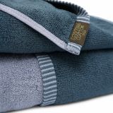 Set di Asciugamani Grigio Chiaro Grigio Scuro 100% Cotone Egiziano a Fibra Lunga Pettinato set da 2 Reversibile - Sazaga Luxury