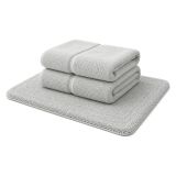 Set di Asciugamani Grigio Pietra 100% Puro Cotone set da 2 - Sanenere Luxury