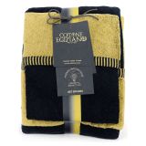 Set di Asciugamani Nero oro 100% Cotone Egiziano a Fibra Lunga Pettinato set da 2 Reversibile, Colore Struttura oro - Sazaga Luxury