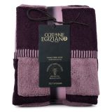 Set di Asciugamani Rosa Viola Prugna 100% Cotone Egiziano a Fibra Lunga Pettinato set da 2 Reversibile - Sazaga Luxury