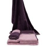 Set di Asciugamani Rosa Viola Prugna 100% Cotone Egiziano a Fibra Lunga Pettinato set da 2 Reversibile - Sazaga Luxury