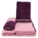 Set di Asciugamani Rosa Viola Prugna 100% Cotone Egiziano a Fibra Lunga Pettinato set da 2 Reversibile - Sazaga Luxury