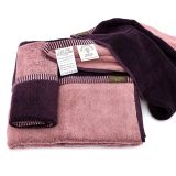 Set di Asciugamani Rosa Viola Prugna 100% Cotone Egiziano a Fibra Lunga Pettinato set da 2 Reversibile - Sazaga Luxury