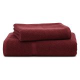 Set di Asciugamani Rosso Bordeaux 100% Puro Cotone set da 2 - Sanonefa Luxury