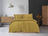 Set di copripiumino matrimoniale e 2 federe Wickliffe, 260x220 cm, Ocra