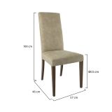 Set di Sedie Beige Marrone Noce 4 Sedie Effetto Velluto, Imbottito - Ferraris