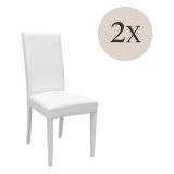 Set di Sedie Bianco 2 Sedie Imbottito, Effetto Laccato - Ferraris