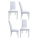 Set di Sedie Bianco 4 Sedie Imbottito, Effetto Laccato - Ferraris