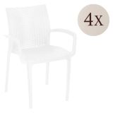 Set di Sedie Bianco 4 Sedie Impilabile, Made in Italy - Buono
