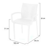 Set di Sedie Bianco 4 Sedie Impilabile, Made in Italy - Buono
