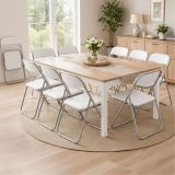 Set di Sedie Bianco Grigio 10 Sedie Imbottito, Peso Supportato 80 kg - Antenore