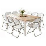 Set di Sedie Bianco Grigio 10 Sedie Imbottito, Peso Supportato 80 kg - Antenore