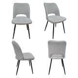 Set di Sedie Grigio Chiaro Nero 4 Sedie Imbottito, Sfumatura Colore Struttura Chiaro - Staffolo