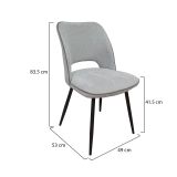 Set di Sedie Grigio Chiaro Nero 8 Sedie Imbottito, Sfumatura Colore Struttura Chiaro - Staffolo