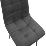 Set di Sedie Grigio Scuro Nero 4 Sedie Effetto Velluto, Imbottito - Osasco