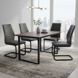 Set di Sedie Grigio Scuro Nero 4 Sedie Effetto Velluto, Imbottito - Quintano