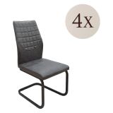 Set di Sedie Grigio Scuro Nero 4 Sedie Effetto Velluto, Imbottito - Quintano