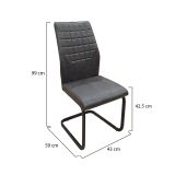 Set di Sedie Grigio Scuro Nero 8 Sedie Effetto Velluto, Imbottito - Quintano