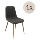 Set di Sedie Grigio Scuro oro 4 Sedie Effetto Velluto, Imbottito - Cabiate