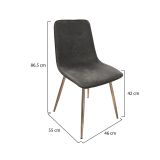 Set di Sedie Grigio Scuro oro 4 Sedie Effetto Velluto, Imbottito - Cabiate