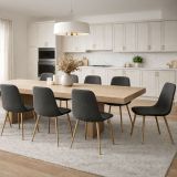 Set di Sedie Grigio Scuro oro 8 Sedie Effetto Velluto, Imbottito - Cabiate