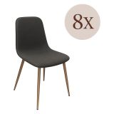 Set di Sedie Grigio Scuro oro 8 Sedie Effetto Velluto, Imbottito - Cabiate
