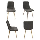 Set di Sedie Grigio Scuro oro 8 Sedie Effetto Velluto, Imbottito - Cabiate